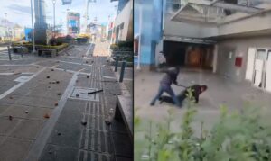 Marcha evista provoca destrozos en estaciones de Mi Teleférico y deja policías heridos